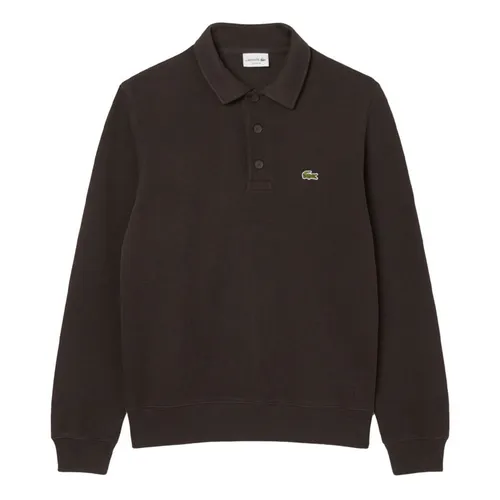 Áo Polo Dài Tay Nam Lacoste Ribbed Cotton Polo Collar Sweatshirt SH5781-SKB Màu Nâu Size 3