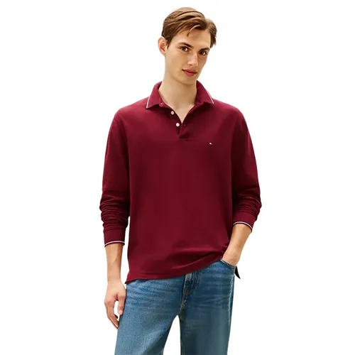Áo Polo Dài Tay Nam Tommy Hilfiger Regular Fit 78J9766 - 500 Màu Đỏ Đô Size S