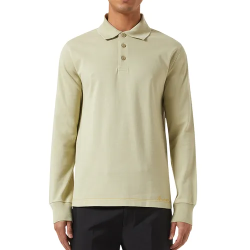 Áo Polo Nam Burberry Embroidered Logo Polo Shirt Màu Xanh Nhạt Size S