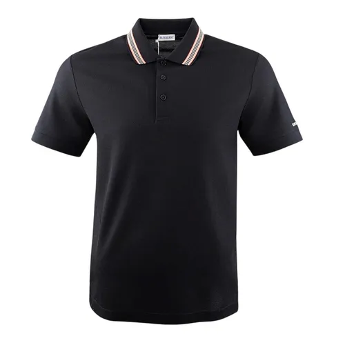 Áo Polo Nam Burberry Icon Stripe Lightweight Cotton With Logo At Sleeve In Black 81118111 Màu Đen Size L