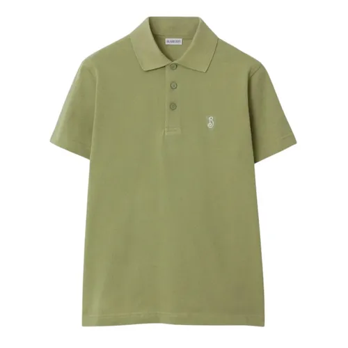 Áo Polo Nam Burberry Light Green Cotton With Logo Embroidered At Chest 81051401 Màu Xanh Lá Size S