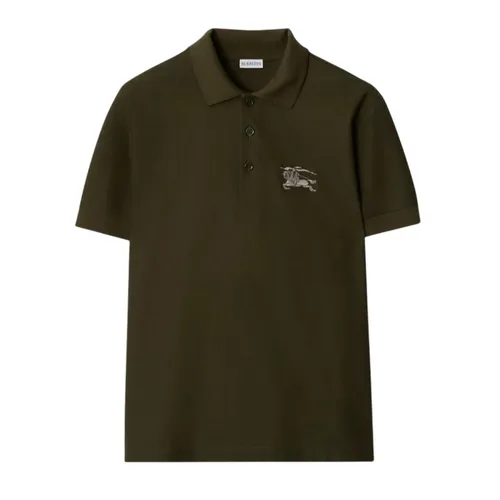 Áo Polo Nam Burberry Metallic EKD Cotton In Marsh Green 8119010 Màu Xanh Rêu Đậm Size M