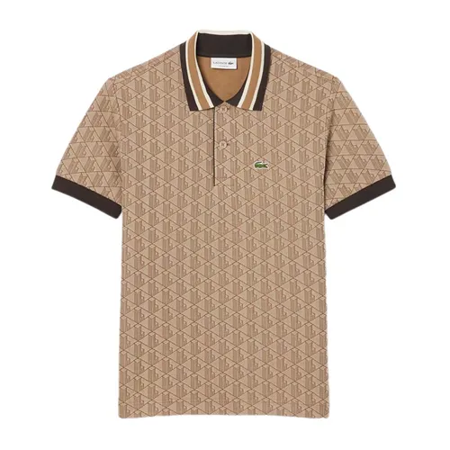 Áo Polo Nam Lacoste Men's Classic Fit Contrast Collar Monogram DH1417 6IR Màu Be Size 5
