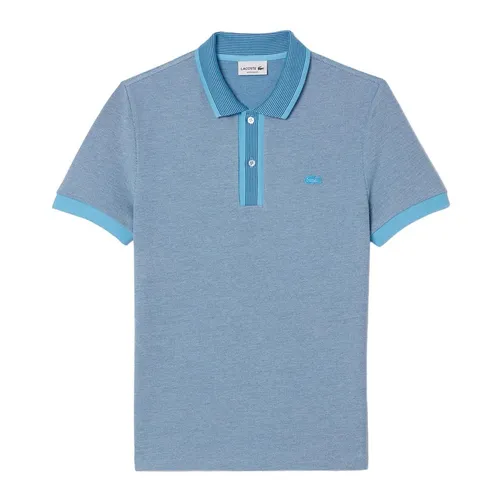 Áo Polo Nam Lacoste Regular Fit Contrast Caviar Texturized Piqué PH7359 IPK Màu Xanh Biển Size 3