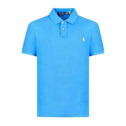 Áo Polo Nam Ralph Lauren Custom Slim Fit Mesh Polo Blue Piquet 710680784415 Màu Xanh Biển Size S