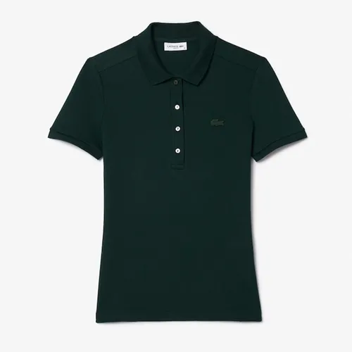 Áo Polo Nữ Lacoste Women's L.12.D Slim Fit Stretch Mini Piqué PF5462-51-YZP Màu Xanh Green Size 34