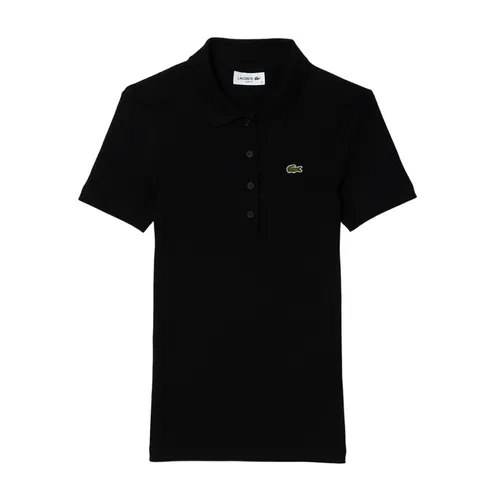 Áo Polo Nữ Lacoste Women's Slim Fit L.12.D Ribbed Cotton DF5377-51-031 Màu Đen Size 36