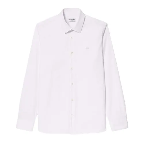 Áo Sơ Mi Dài Tay Nam Lacoste Men's Slim Fit Stretch Poplin Shirt CH5253 001 Màu Trắng Size 38