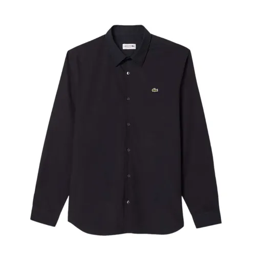 Áo Sơ Mi Dài Tay Nam Lacoste Men's Slim Fit Stretch Poplin Shirt CH5620 HDE Màu Xanh Navy Size 38