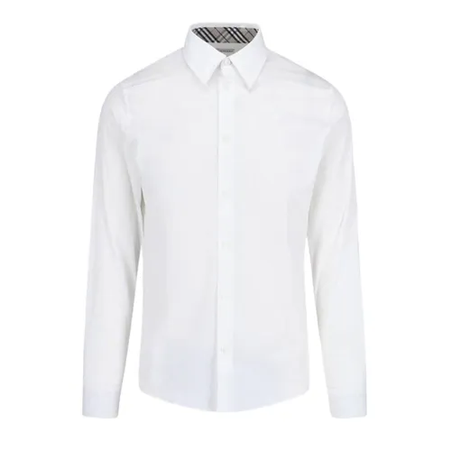 Áo Sơ Mi Nam Burberry EKD Classic Checked In White 81039381 Màu Trắng Size M