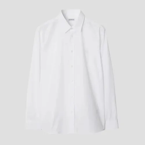 Áo Sơ Mi Nam Burberry White Long Sleeves With Embroidered B At Chest 80991831 Màu Trắng Size S