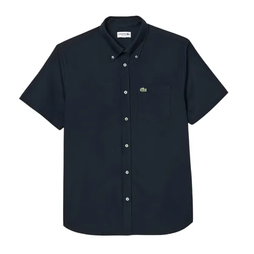 Áo Sơ Mi Nam Lacoste Oxford Shirt Short Sleeve Regular Fit CH1917 F2W Màu Xanh Navy Size 38