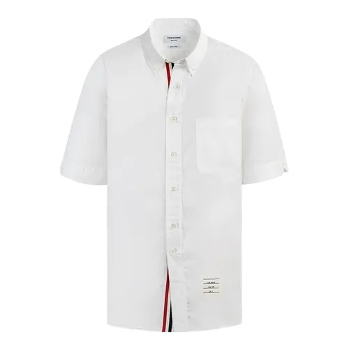 Áo Sơ Mi Nam Thom Browne Three-stripe Grosgrain Placket Solid MWS002E 03113 100 Màu Trắng Size 1