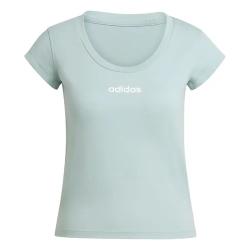 Áo Thun Nữ Adidas Baby Tee Hyperglam KC7677 Màu Xanh Nhạt Size L