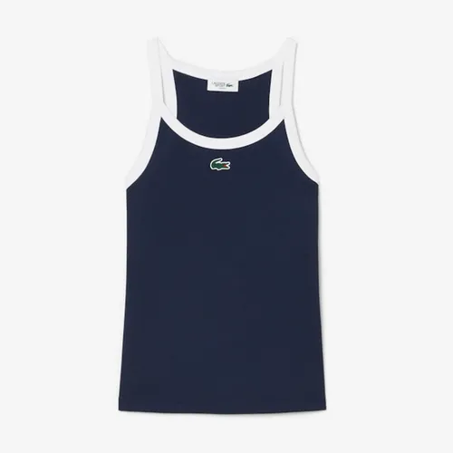 Áo Thun Thể Thao Nữ Lacoste Sport Ultra Dry Ribbed Knit Tank Top TF4192 525 Màu Xanh Navy Size 34
