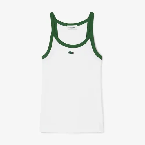Áo Thun Thể Thao Nữ Lacoste Sport Ultra Dry Ribbed Knit Tank Top TF4192 737 Màu Trắng Size 36