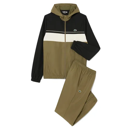 Bộ Thể Thao Nam Lacoste Diamond Taffeta Sport Tracksuit Green WH2661 - 7PI Màu Xanh Đen Size 3