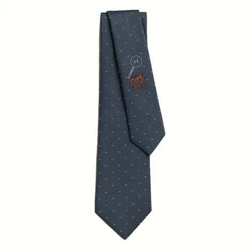 Cà Vạt Nam Hermès Magnifying H Tie Anthracite/ Gris H334161TV08 Màu Xám Xanh