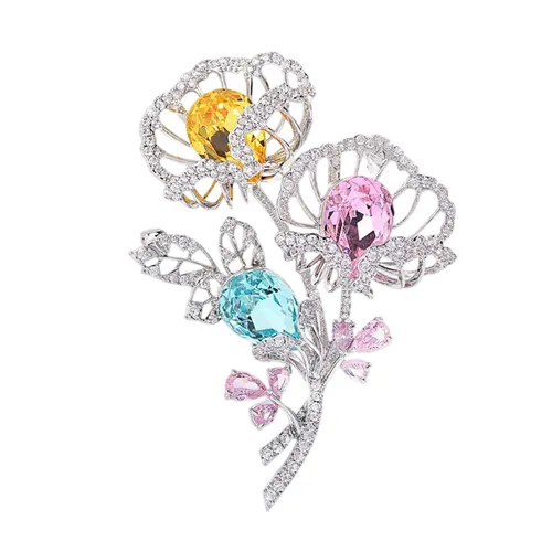 Cài Áo Nữ Meri Colorful Blossom BR966 Phối Màu