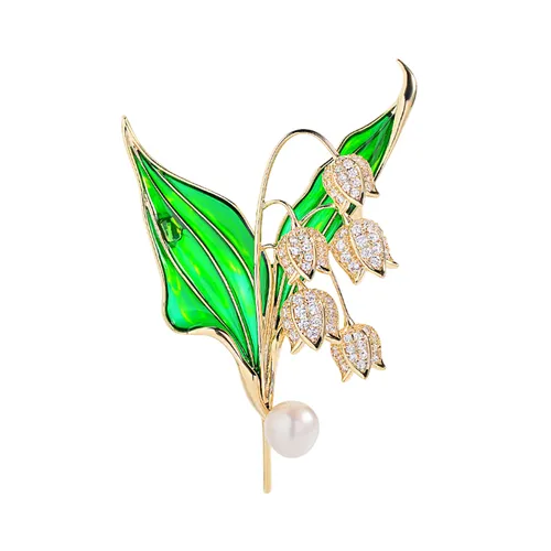 Cài Áo Nữ Meri Elegant Bellflower BR971 Màu Vàng/Xanh