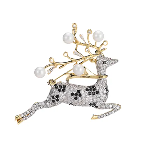 Cài Áo Nữ Meri Frosted Reindeer BR958 Màu Bạc