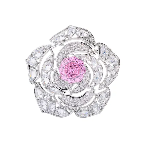 Cài Áo Nữ Meri Gleaming Rose BR970 Màu Hồng/Trắng