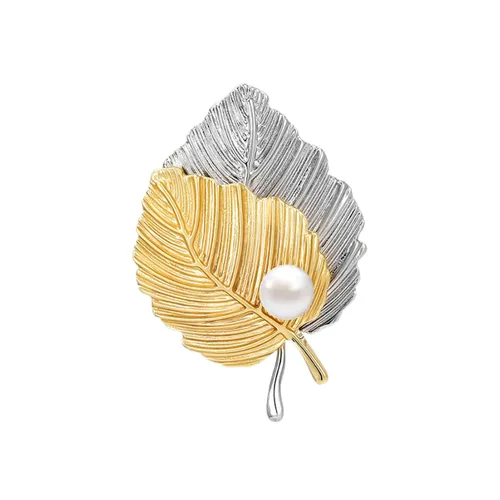 Cài Áo Nữ Meri Autumn Leaf BR948 Màu Vàng - Bạc