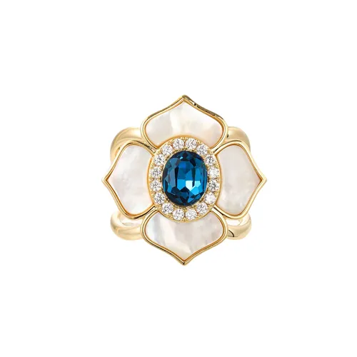 Cài Khăn Nữ Meri Classic Bloom BR944 Màu Trắng - Xanh