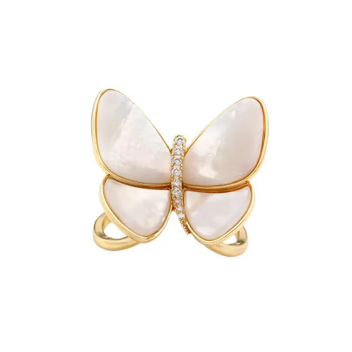 Cài Khăn Nữ Meri Pearl Wings BR943 Màu Trắng - Vàng