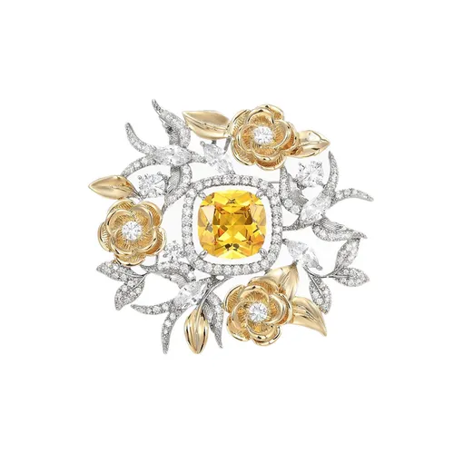 Cài Áo Nữ Meri Sunshine Canary BR947 Màu Vàng - Bạc