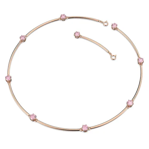 Dây Chuyền Nữ Swarovski Constella Necklace Round Cut, Pink, Rose Gold-Tone Plated 5640281 Màu Vàng Hồng