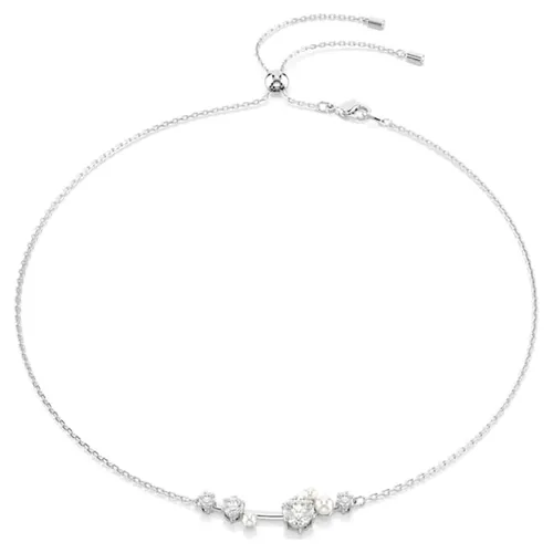Dây Chuyền Nữ Swarovski Crystal pearl, Round Cuts, White, Rhodium Plated 5705626 Màu Bạc
