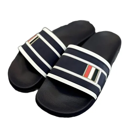 Dép Nam Thom Browne Three Stripes Men's Slippers Màu Xanh Đen Size 40