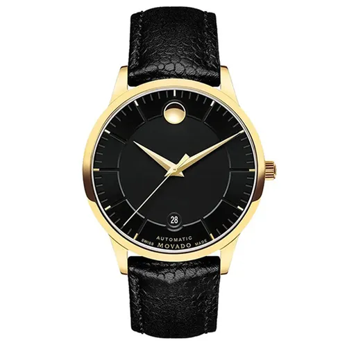 Đồng Hồ Nam Movado 1881 0607609 Automatic Case Rose Gold Màu Đen Vàng