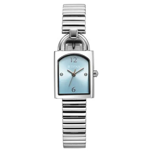 Đồng Hồ Nữ Titan Metro Quartz Analog Blue Dial Stainless Steel Strap Watch 95303SM01 Màu Bạc Xanh