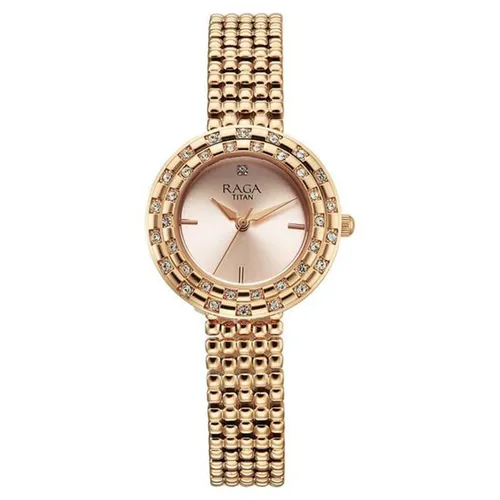 Đồng Hồ Nữ Titan Raga Showstopper 3.0 Analog Watch For Women 95350WM01 Màu Vàng Hồng