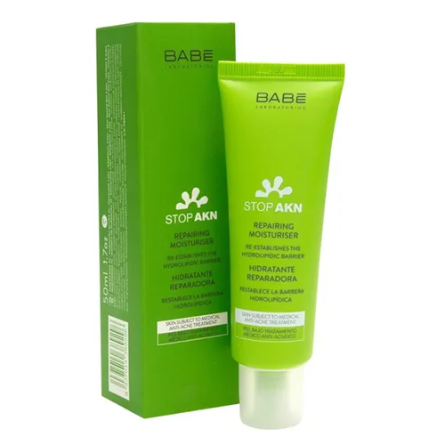 Kem Dưỡng Da Babe Laboratorios Stop AKN Repairing Moisturiser 50ml