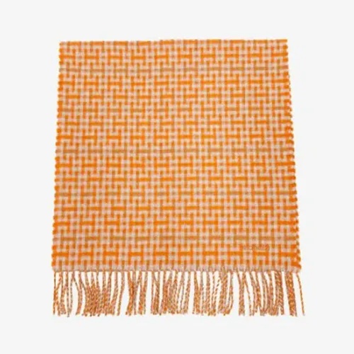 Khăn Quàng Cổ Nữ Hermès Cashmere Màu Cam