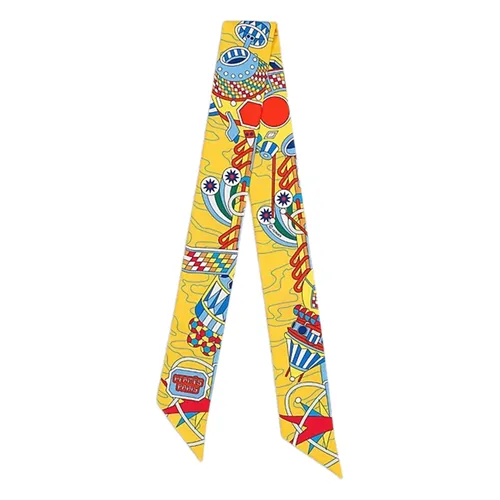 Khăn Lụa Nữ Hermès Scarf Odyssey Twilly Màu Vàng