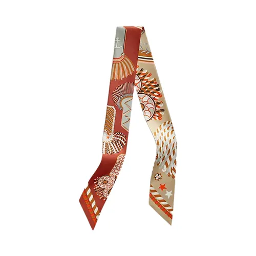 Khăn Lụa Nữ Hermès Twilly Epaulettes De Gala Màu Đỏ