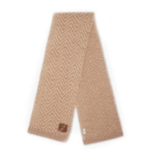 Khăn Quàng Cổ Fendi FF Scarf Brown Chevron Alpaca Scarf Màu Nâu