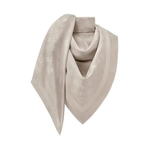 Khăn Quàng Cổ Nữ Louis Vuitton LV Monogram Classic Shawl Greige - M96983 Màu Be