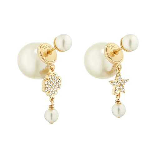 Khuyên Tai Nữ Dior Tribales Asymmetric Star Earrings E3715WOMCY_D03S Màu Trắng Vàng