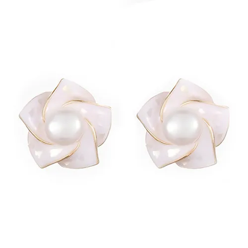 Khuyên Tai Nữ Jessica Pearl Graceful Bloom JE60 Màu Hồng Vàng