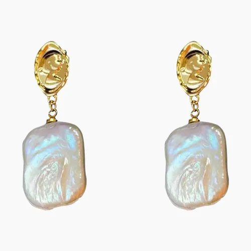 Khuyên Tai Nữ Jessica Pearl Modern Pearl JE5 Màu Trắng Vàng