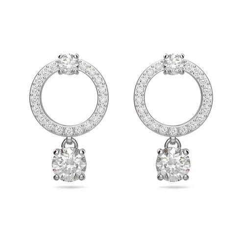 Khuyên Tai Nữ Swarovski Earrings Attract Circle Pe Cir 5563278 Silver Màu Bạc