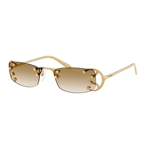 Kính Mát Nữ Prada Sunglasses 0PR C57S 29H30V Màu Gold/Nâu