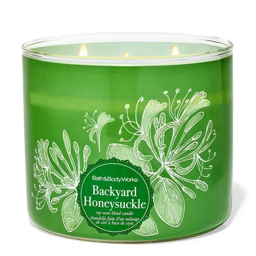 Nến Thơm 3 Bấc Bath & Body Works Backyard Honeysuckle 3-Wick Candle 411g
