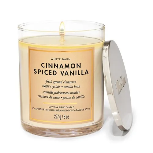 Nến Thơm Bath & Body Works Cinnamon Spiced Vanilla Single Wick Candle 227g