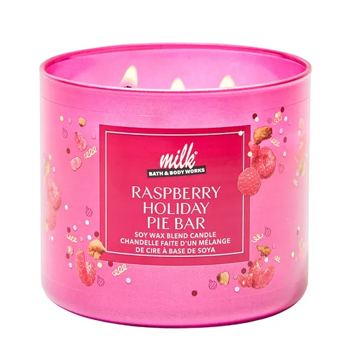Nến Thơm Bath & Body Works Raspberry Holiday Pie Bar 3-Wick Candle 411g